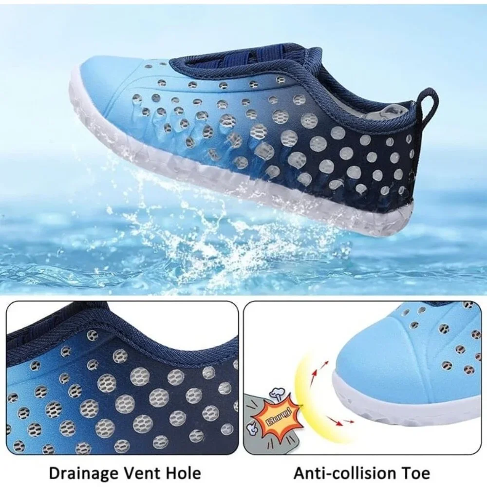 Kids Water Shoes Boys Girls Quick Dry Breathable Blue Sz 18-24 months Infant